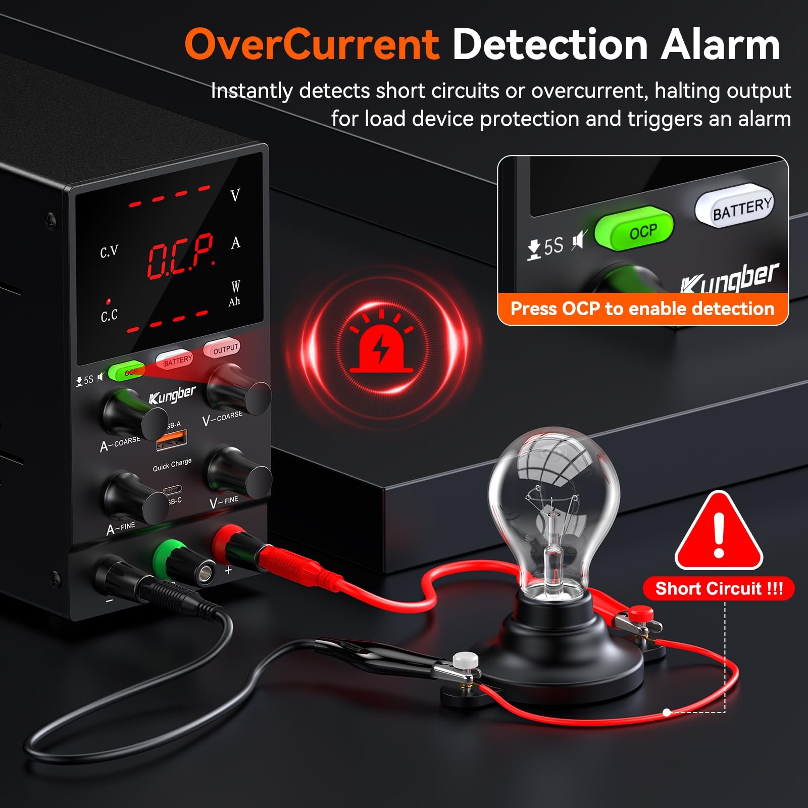 DC Power Supply Variable, 30V 10A Adjustable Switching Regulated DC Bench Power