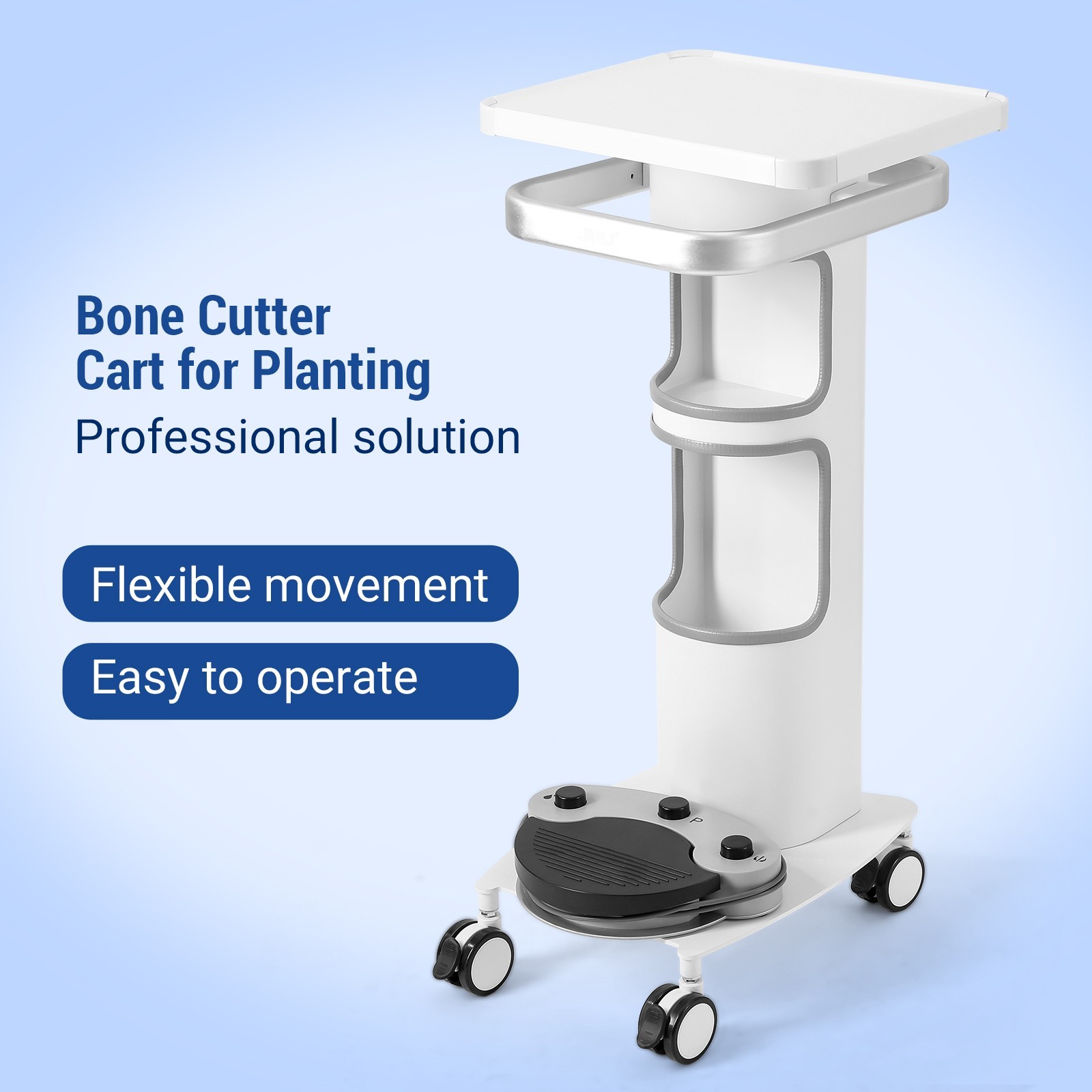 JMU Dental Multi-Function Trolley Cart with 360° Lockable Wheels for Implant