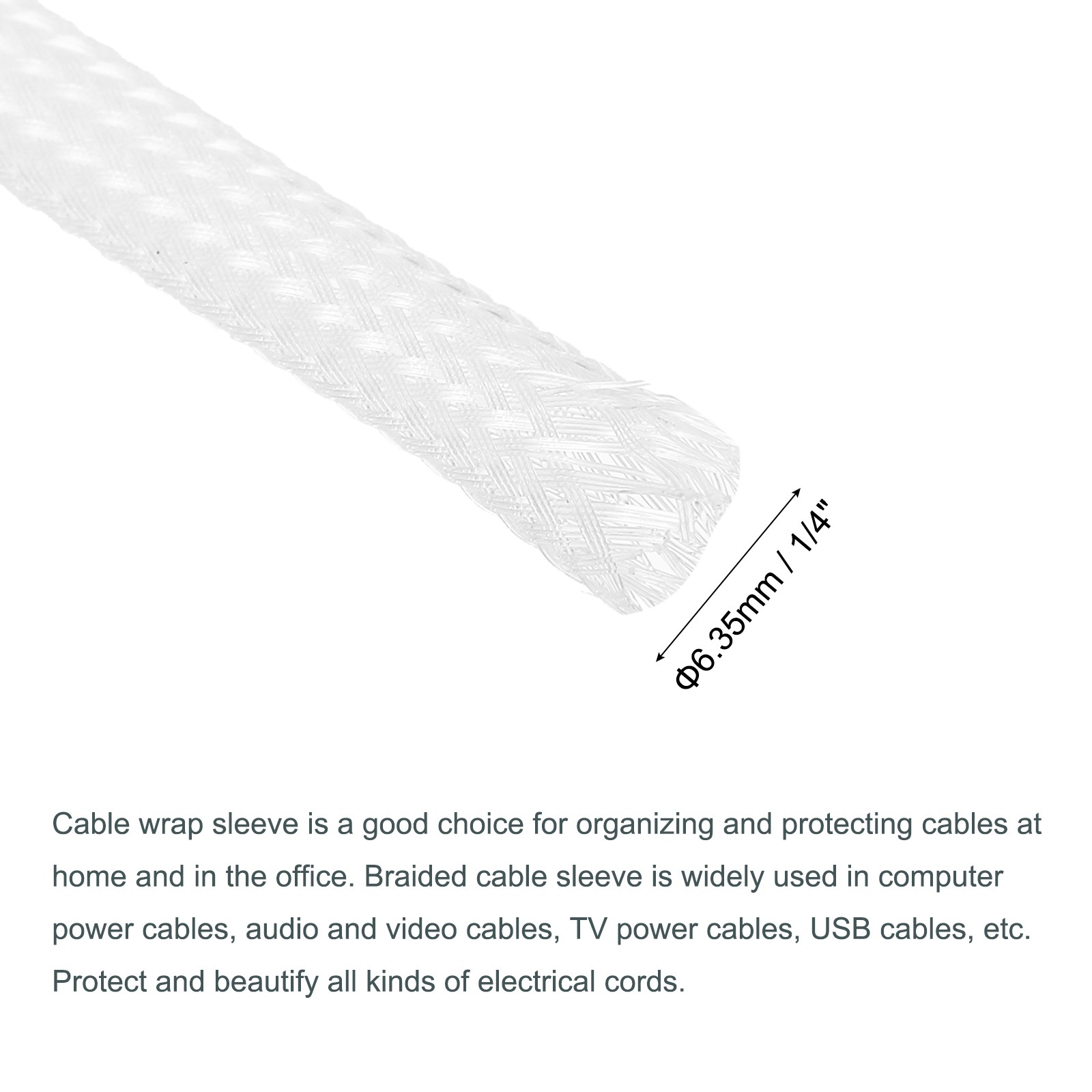 Expandable Sleeving 1/4-inch 100ft Cable Sleeve Clear