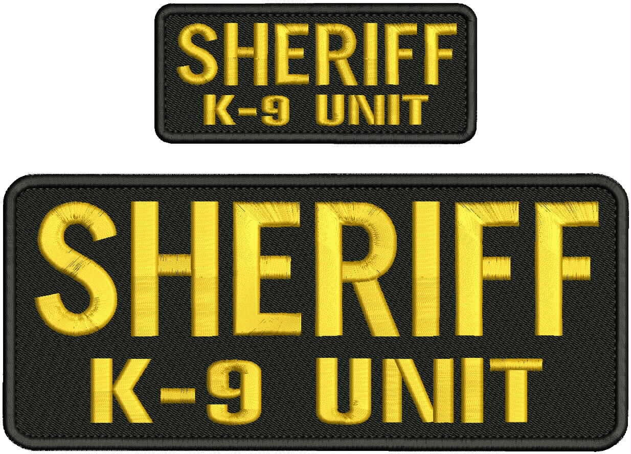 Collectible Embroidery Patch Sheriff k-9 unit 4x10 on 2x5 Gold on black