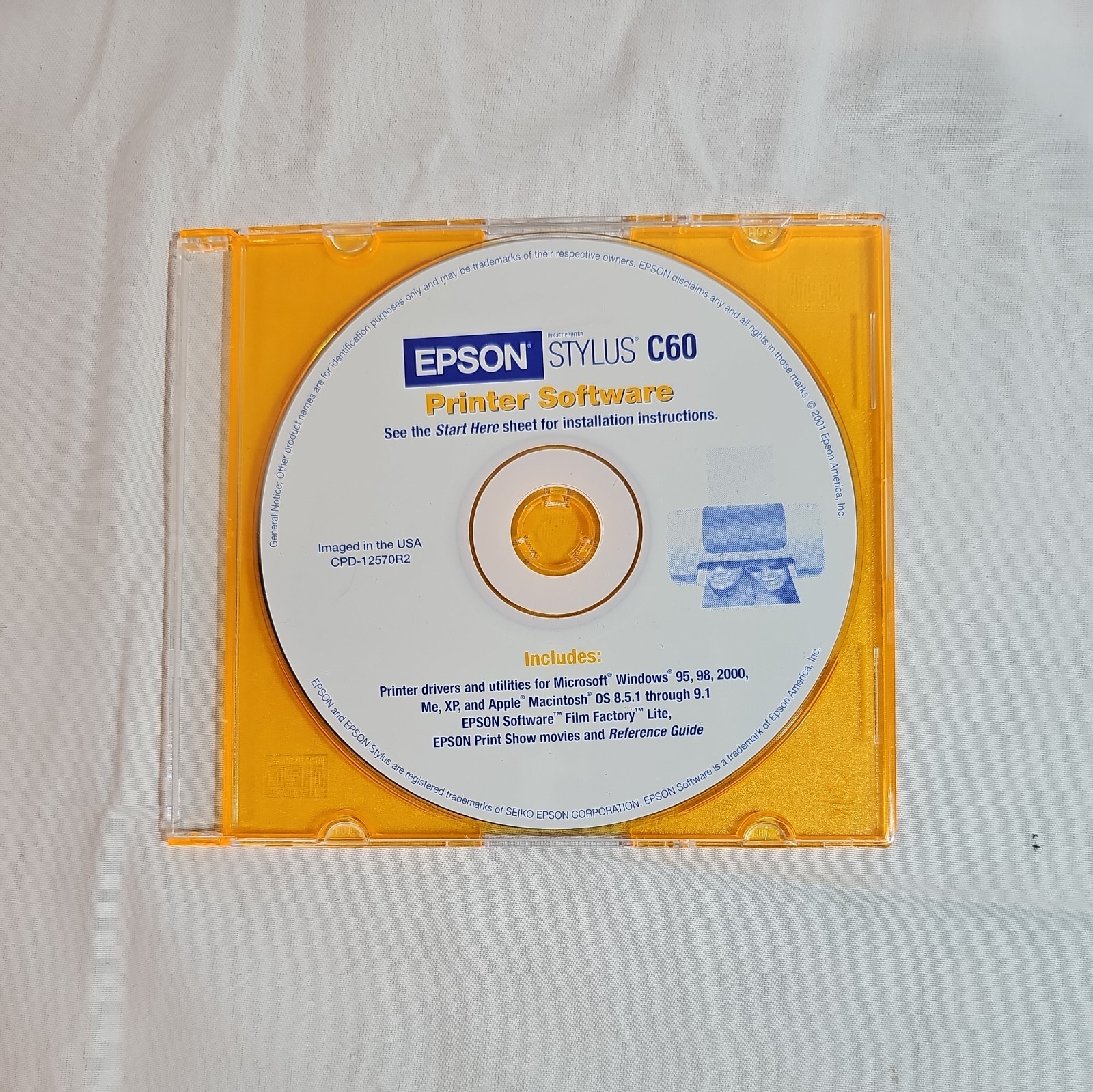 EPSON Stylus C60 Series Printer Software Drivers and Utilities Disc - Loads