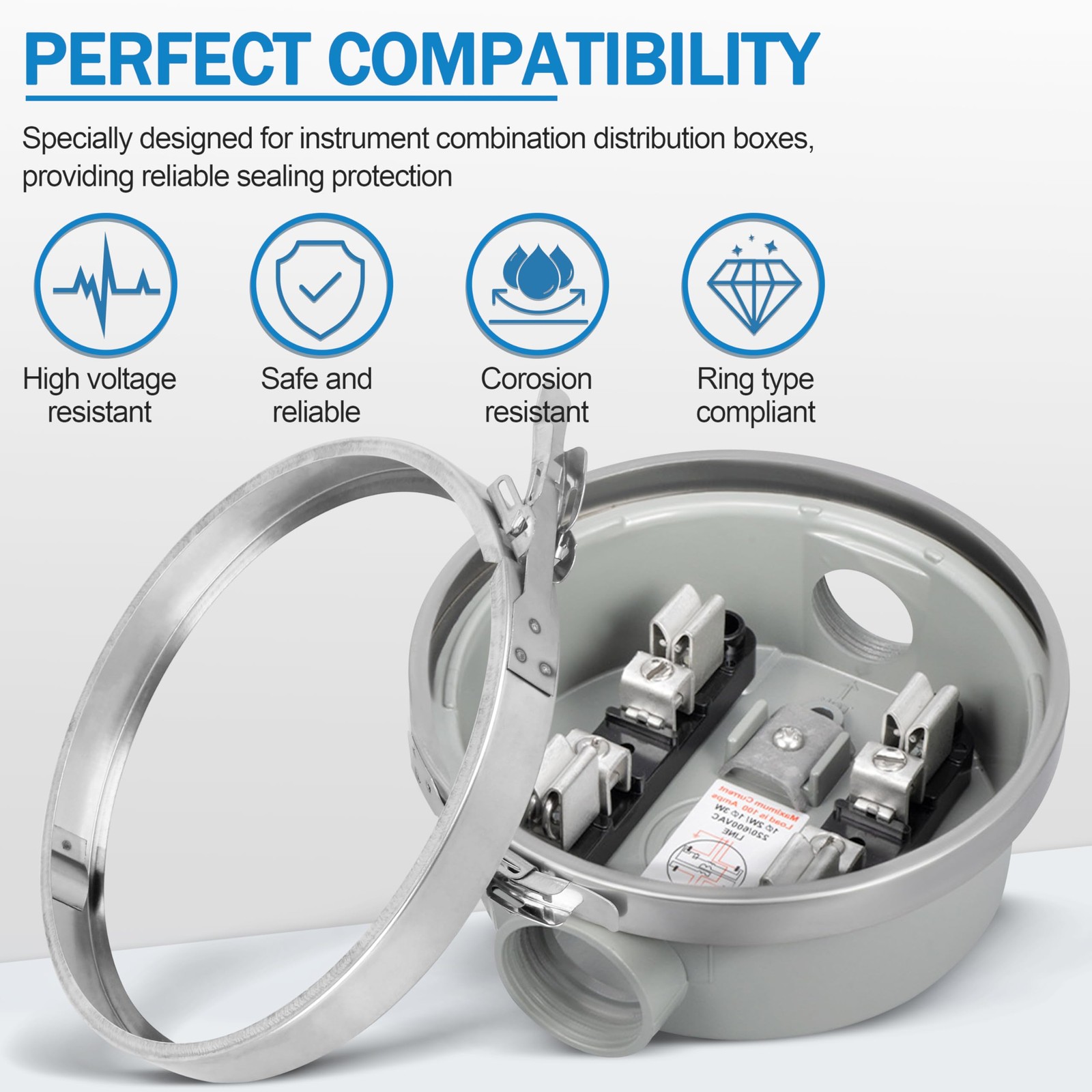Stainless Steel Load Center Locking Ring，Snap Action Sealing Ring for Meter S...