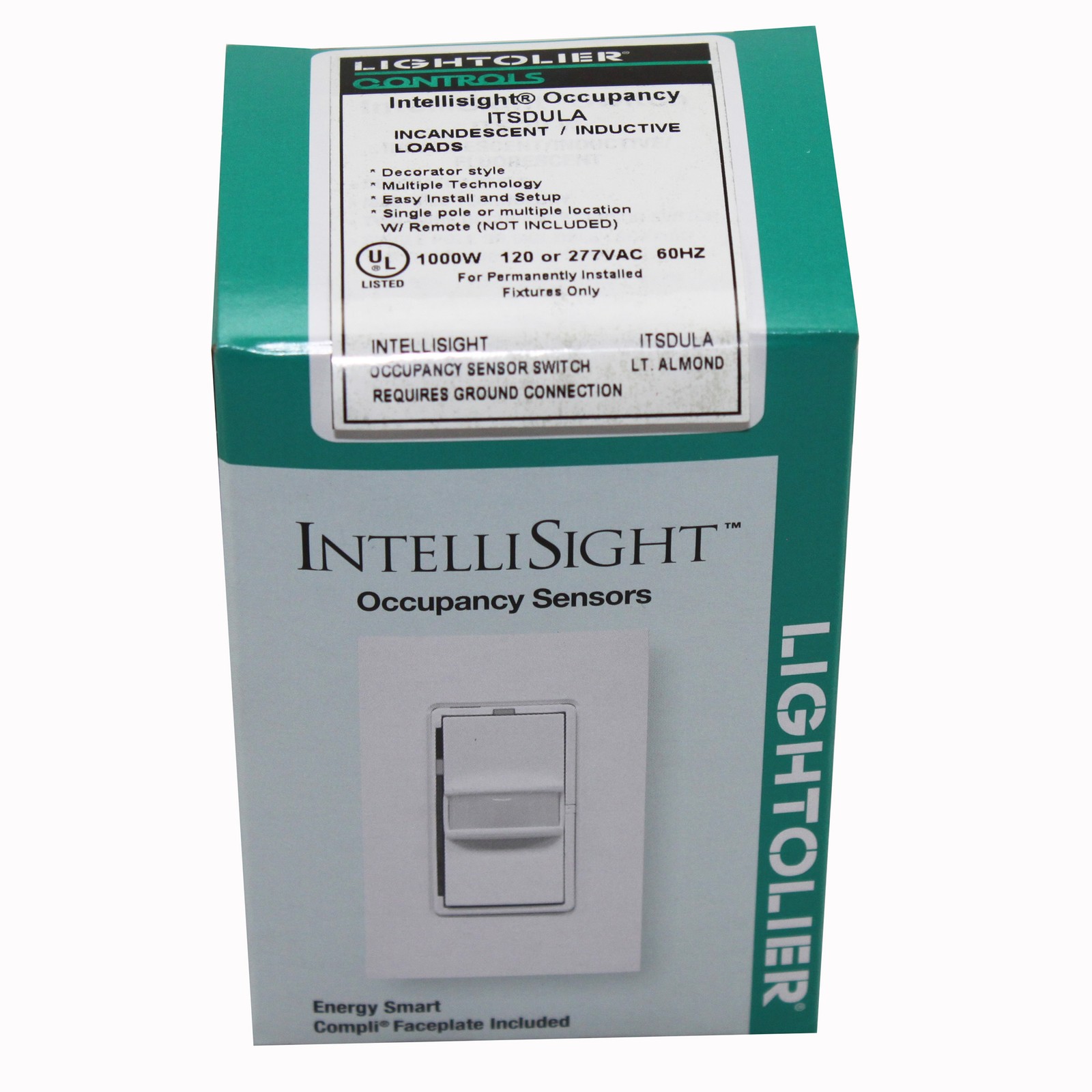LIGHTOLIER INTELLISIGHT OCCUPANCY SENSOR ITSDULA INCANDESCENT/ INDUCTIVE LOADS;