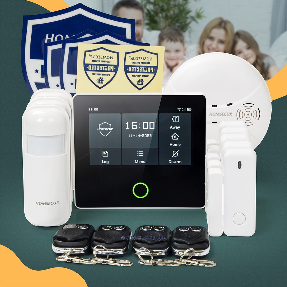 HOMSECUR Wireless WIFI 4G GSM Burglar Intruder Alarm System+PIR+5*Door Sensor