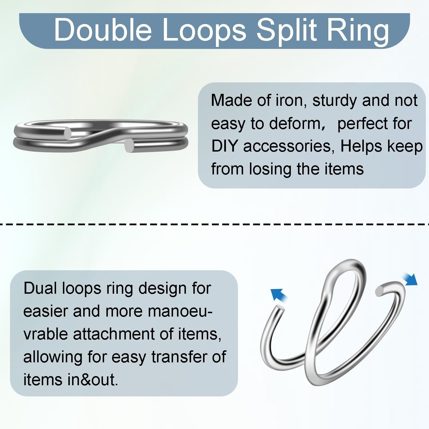 Silver 100pcs 8mm Tiny Split Ring for Keychains Jewelry Crafts Split Jump Rings
