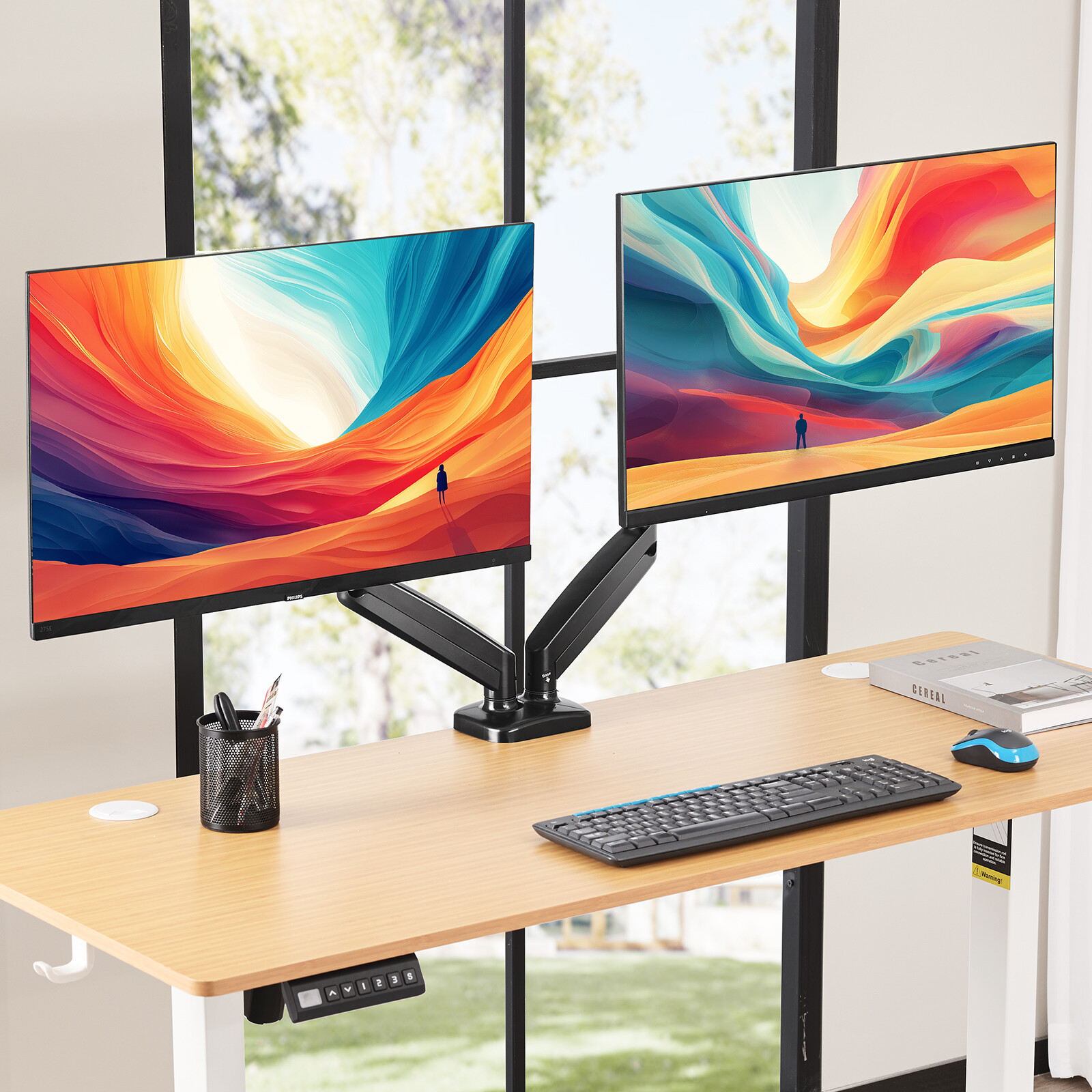 Modern Design Adjustable Gas Spring Single Monitor Mount for 15-27" Screens