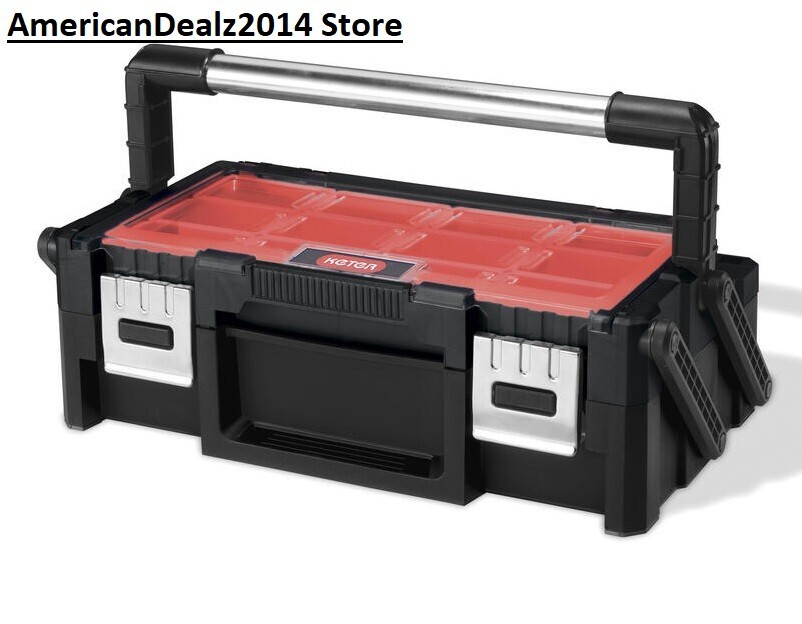 18" Heavy Duty Latching Removable Bins Cantilever Tool Box Storage Organizer