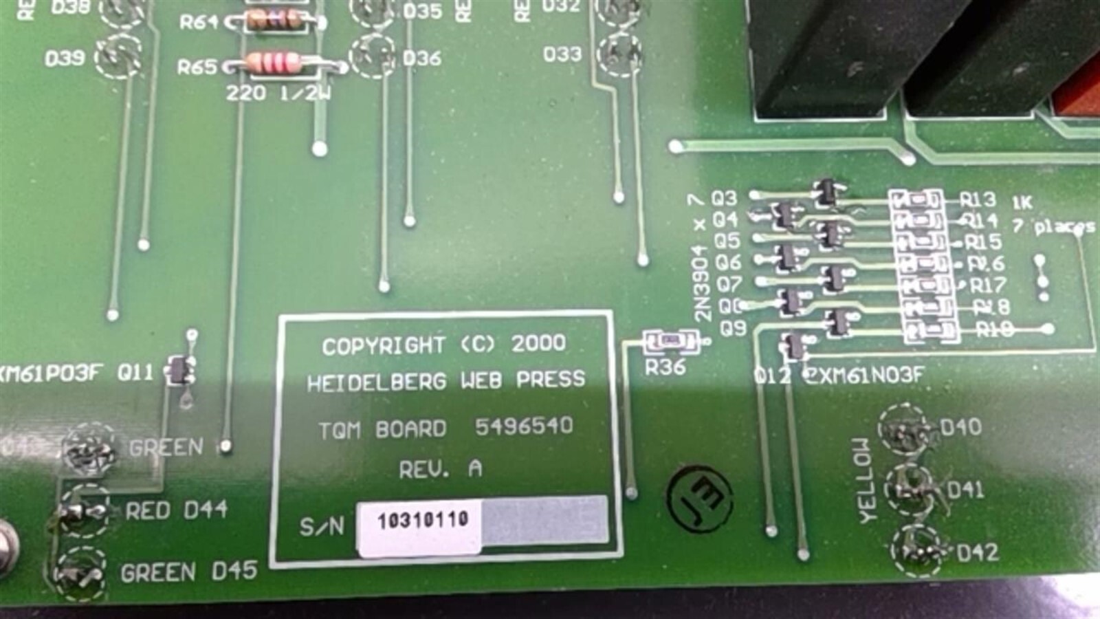 Heidelberg 5496540 WEb Press TQM Board
