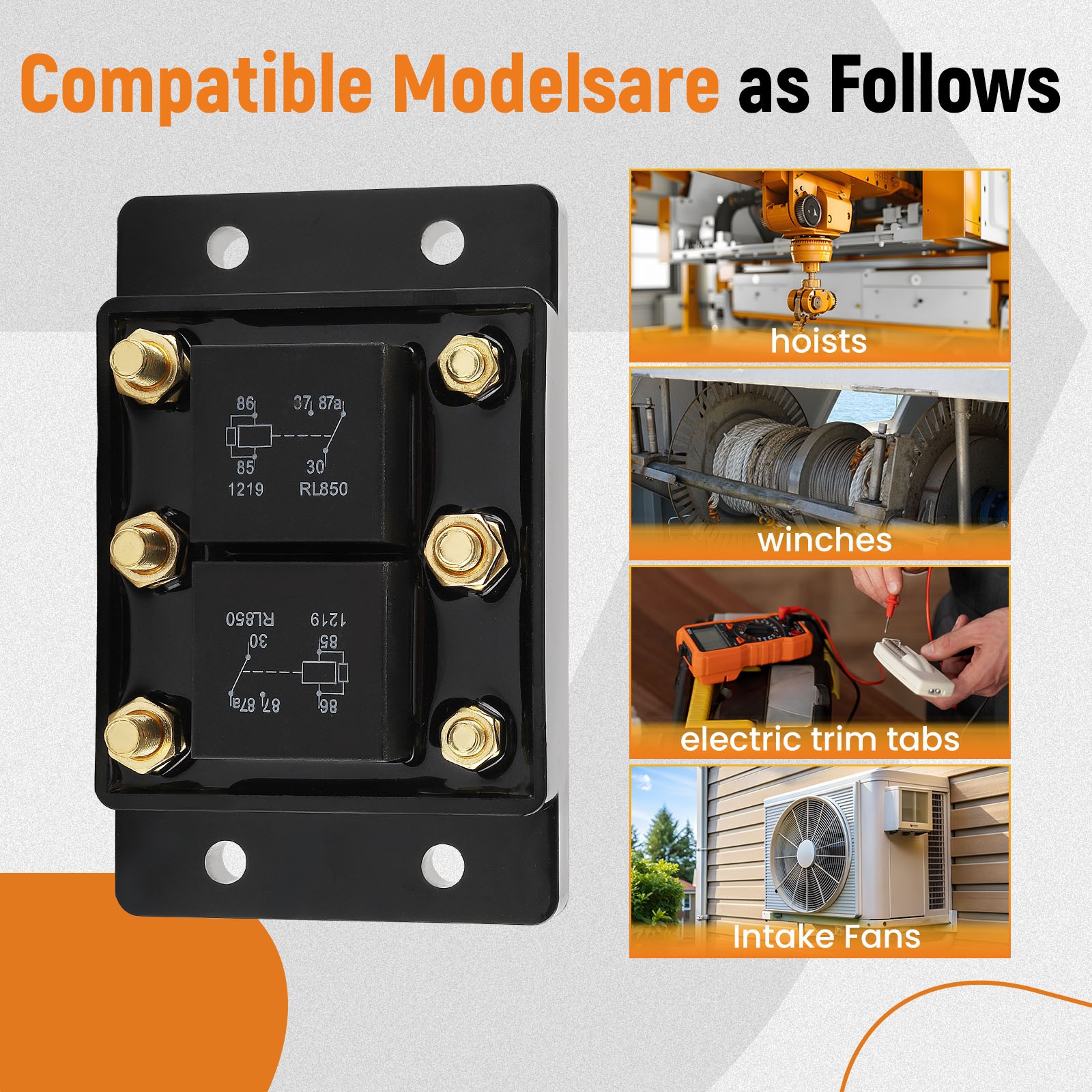 Forward + Reverse Relay Module 6 Terminal for Tarp and Winch Motor Snow Plow