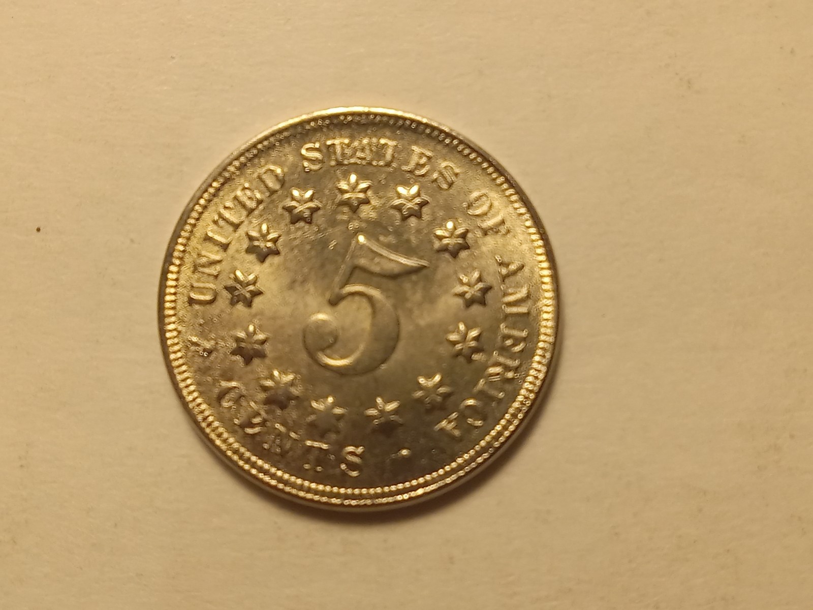 USA 1879 Shield Nickel Coin Modern Restrike Token.