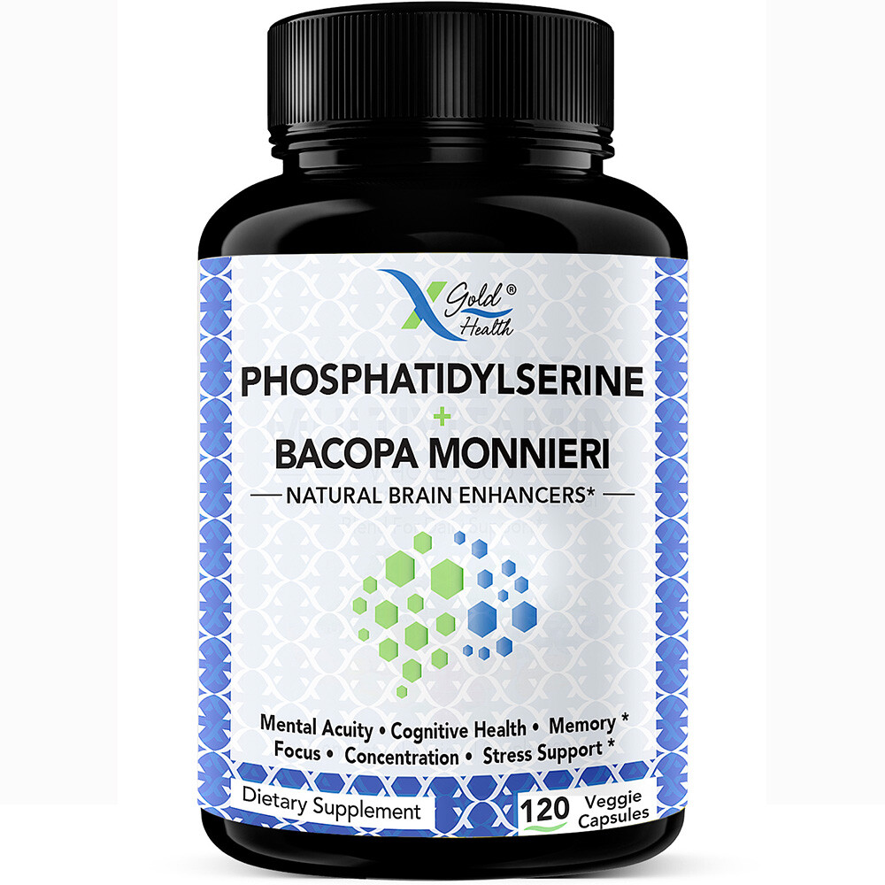 Phosphatidylserine Bacopa Monnieri 400 Mg 120 Capsules for Brain Enhance Memory