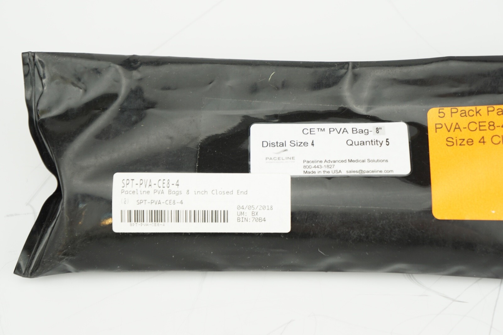 5 Pack Paceline CE SPT-PVA-CE8-4 Distal 8" Distal Size 4 Closed-End PVA Bags