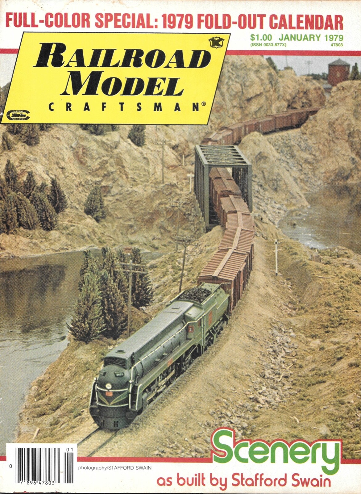 Railroad Model Craftsman Jan.1979 Scenery Train Procedures Combine Old Mill