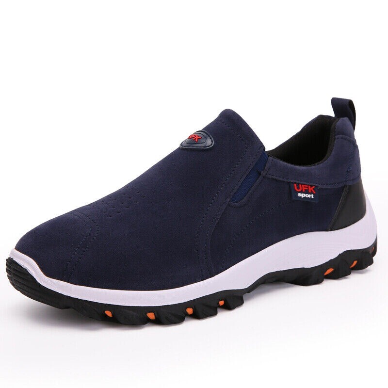 Mens Memory Foam Slip On Wide Fit Casual Walking Gym Sports Trainers Shoes Size