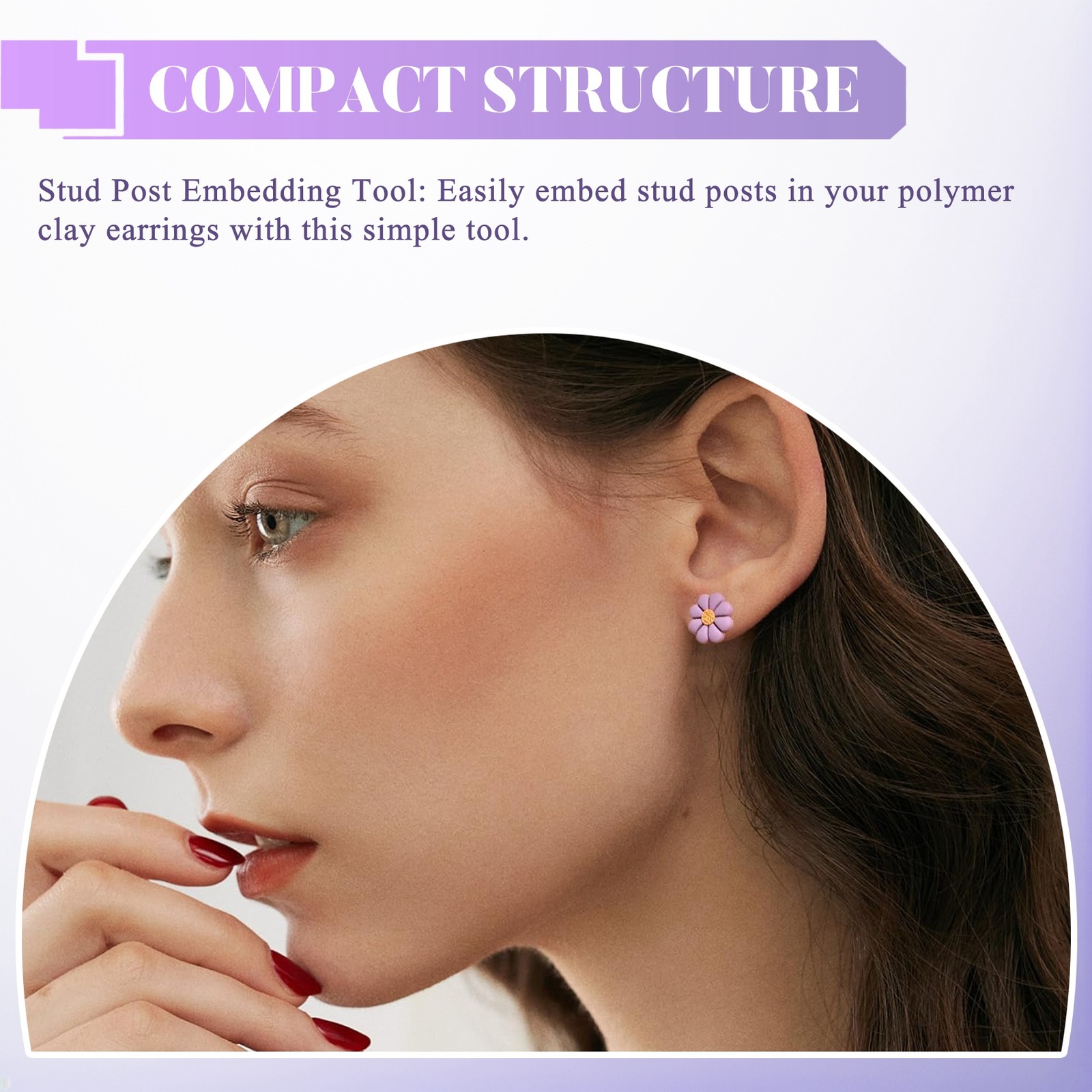 Stud Post Embedding Tool for Polymer Clay Earring, Polymer Clay Tools for9144
