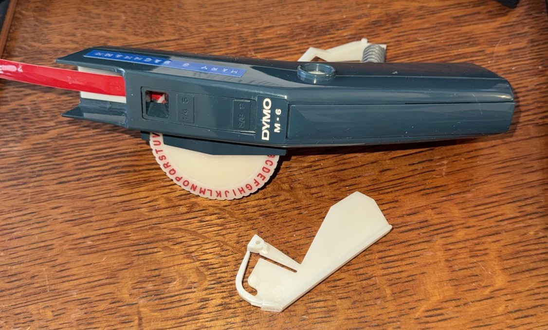 DYMO Mark 6 M-6 Label Maker For PARTS ONLY Missing Part,  Red Tape Vintage 1970s