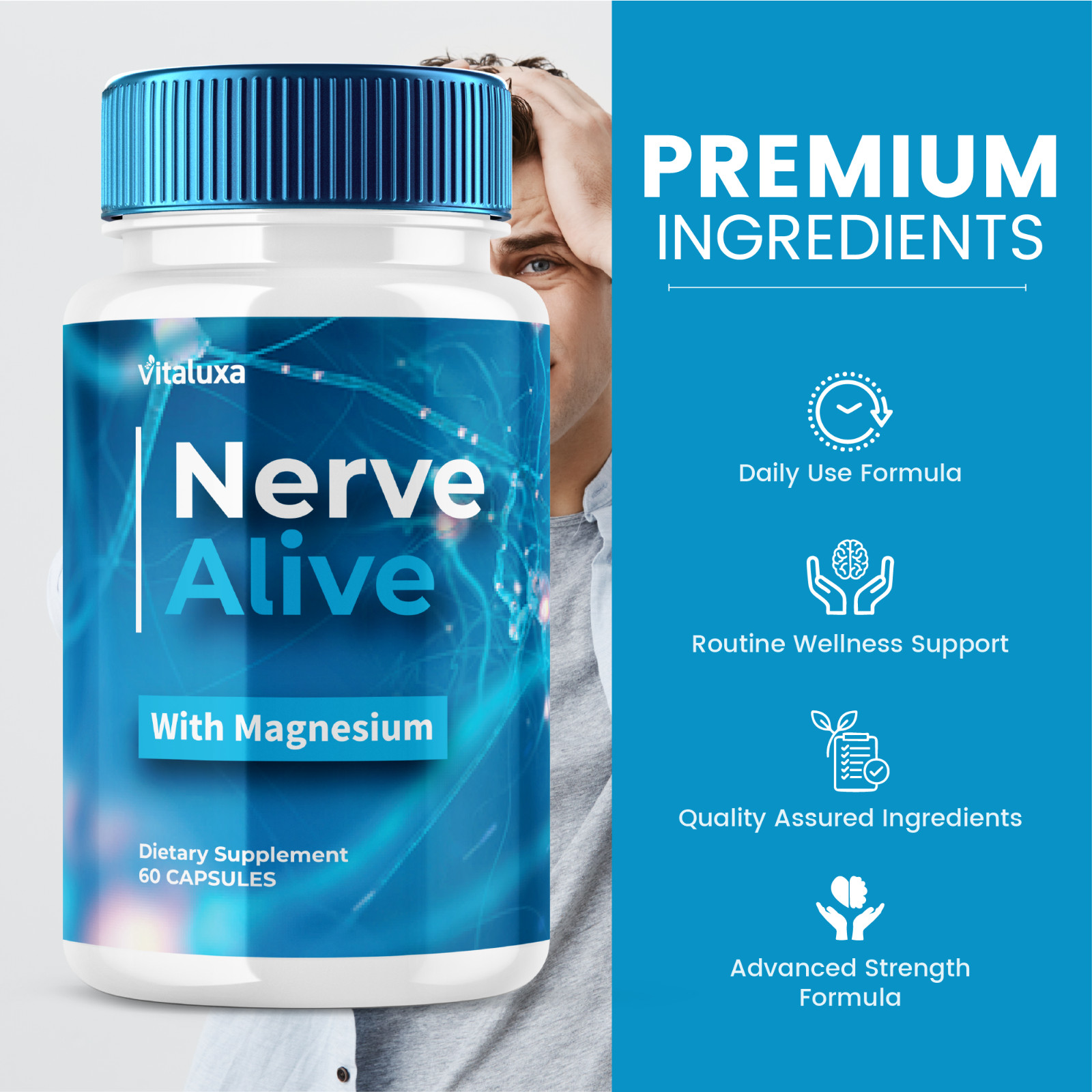 (3 Pack) Nerve Alive Capsules, Supplement Pills for Neuropathy (180 Capsules)