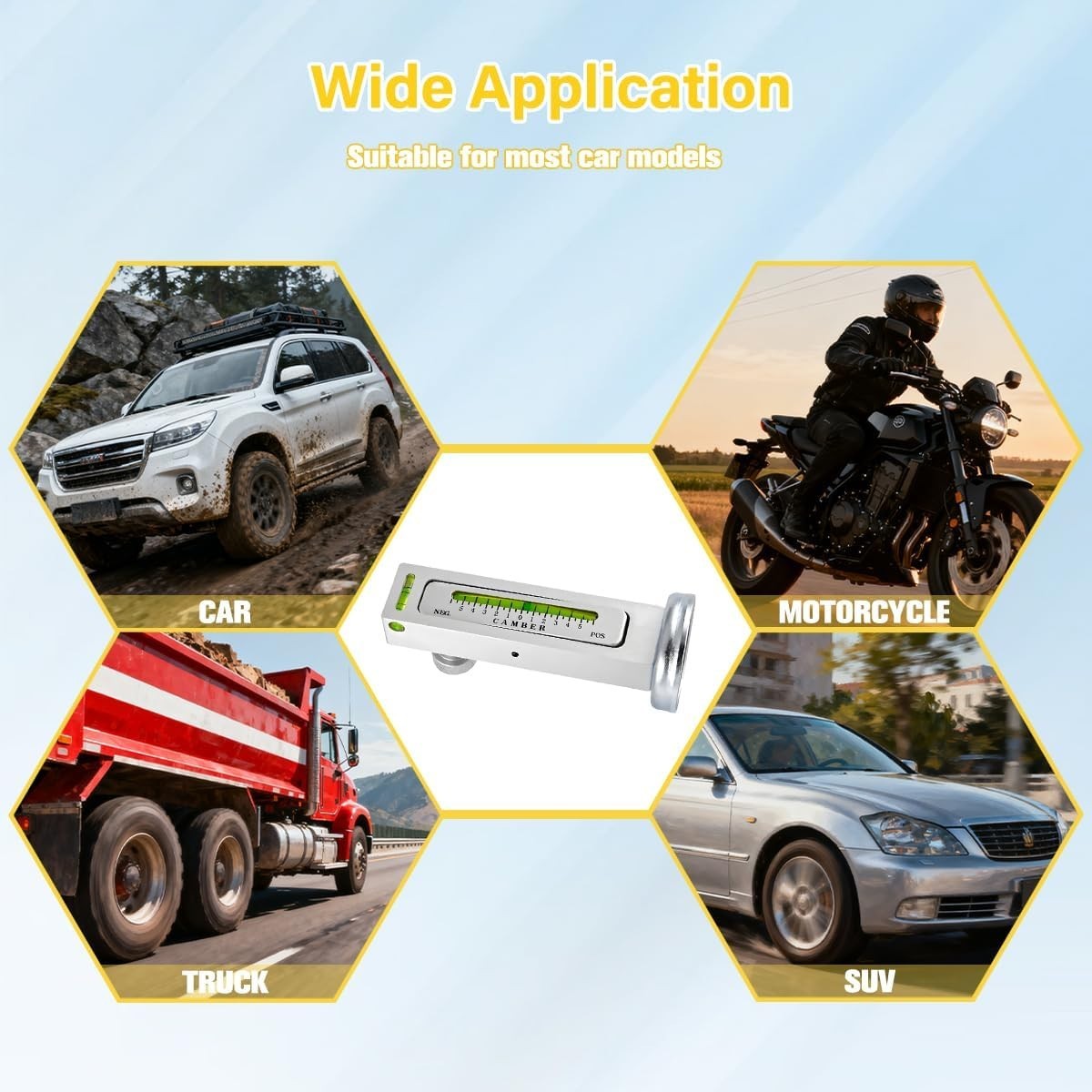High-Grade Magnetic Wheel Camber Alignment Tool - Universal Auto Compatibility