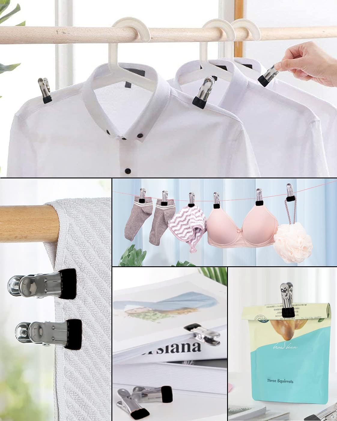 30PCS Small Clothes Pin with Hook for Easy Hanging | Rust-Free, Easy Holding,...