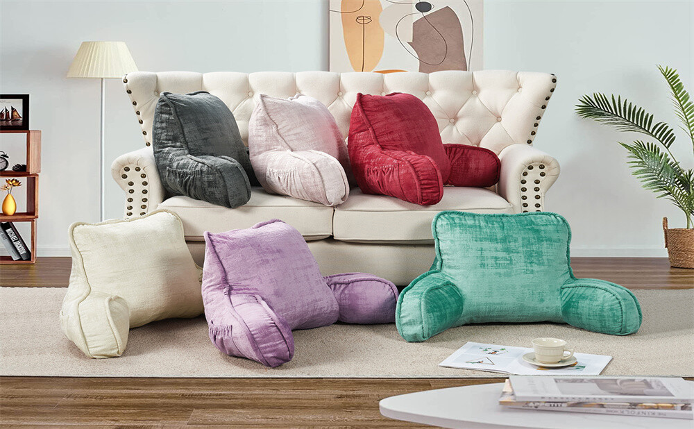 Multi Velvet Backrest Pillow Bed Cushion Support Reading Back Rest Arms Chair