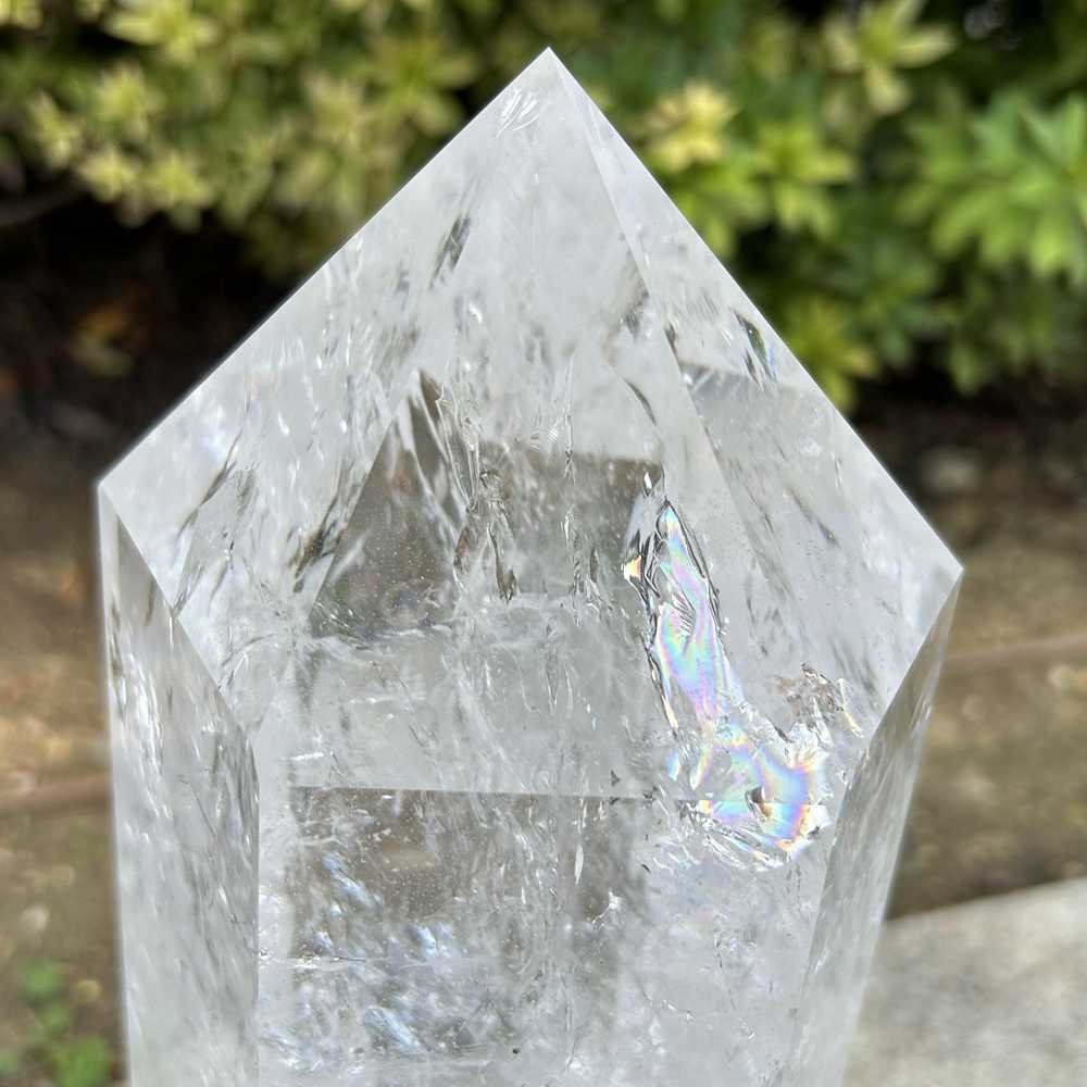 17.9LB TOP Natural clear quartz obelisk carved crystal wand point Reiki Tower