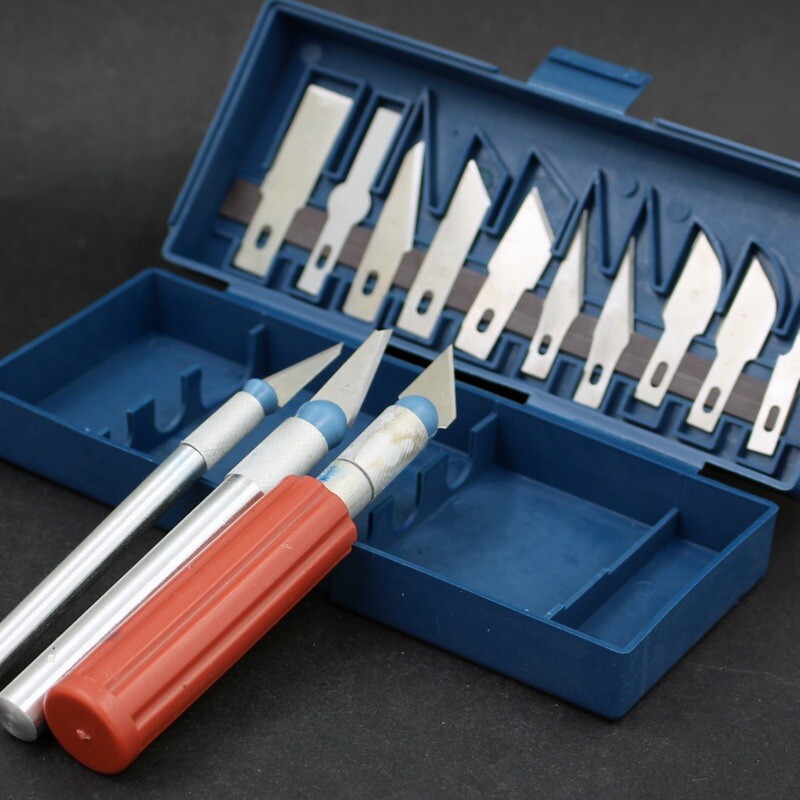 16pc Hobby Razor Knife Set w/Blades Case (Exacto Blades fits knife) Stencil Cuts