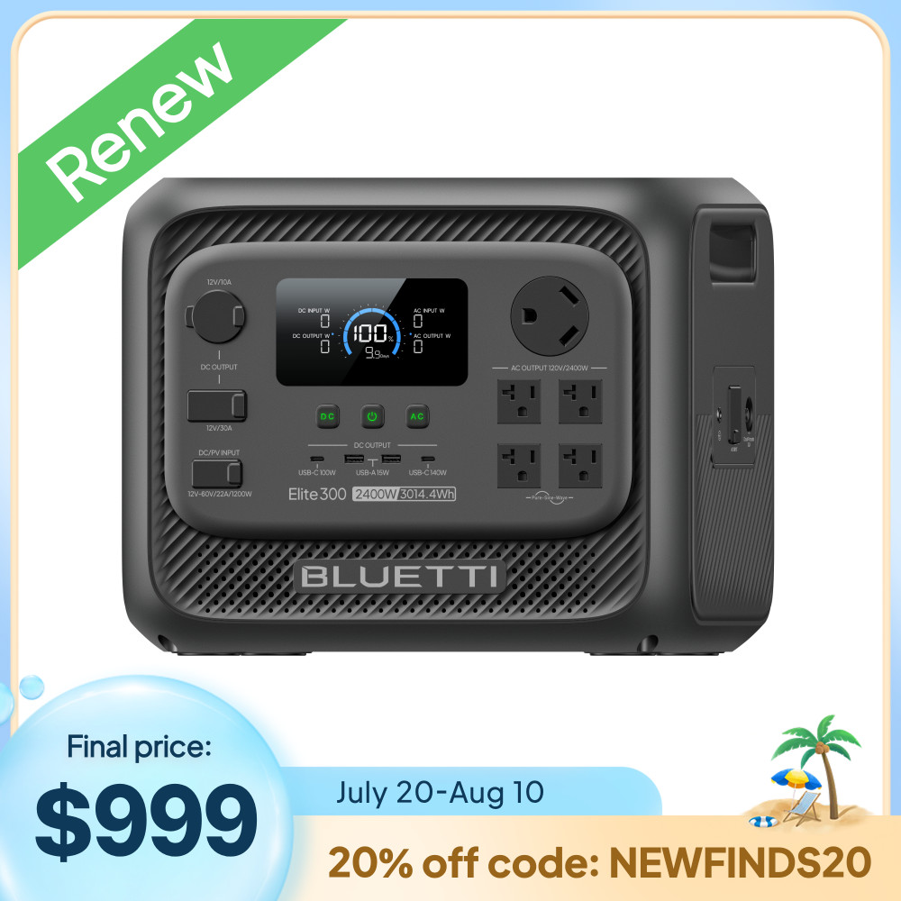 BLUETTI Elite 300 3014Wh 2400W Portable Power Station for Home Back-up Camping