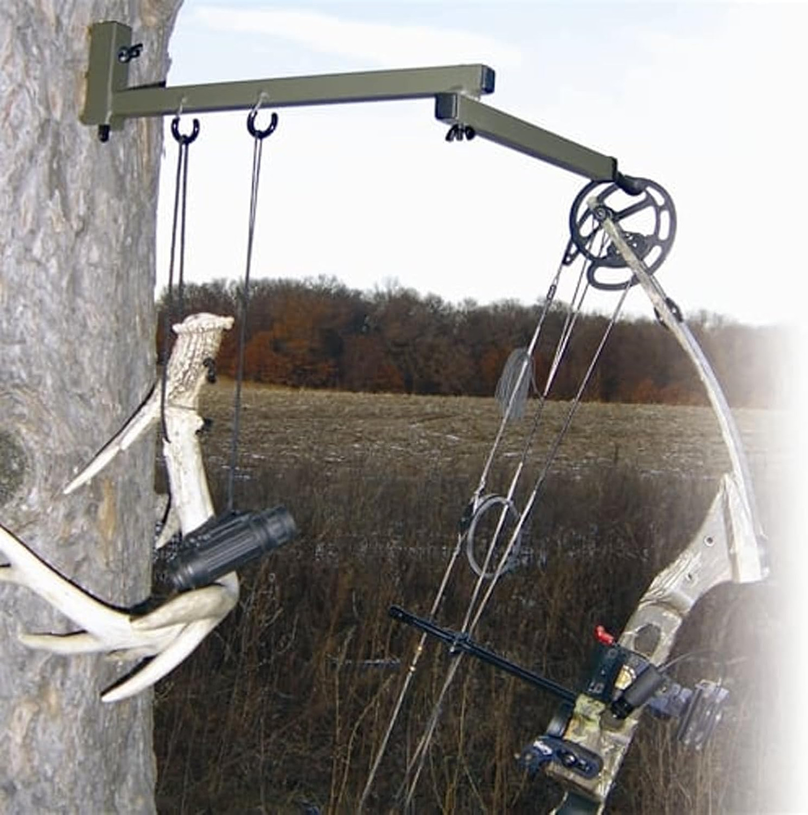 Tree Stand Bow Hanger Quick Mount Support Accessories Hooks Durable Hunting Gear