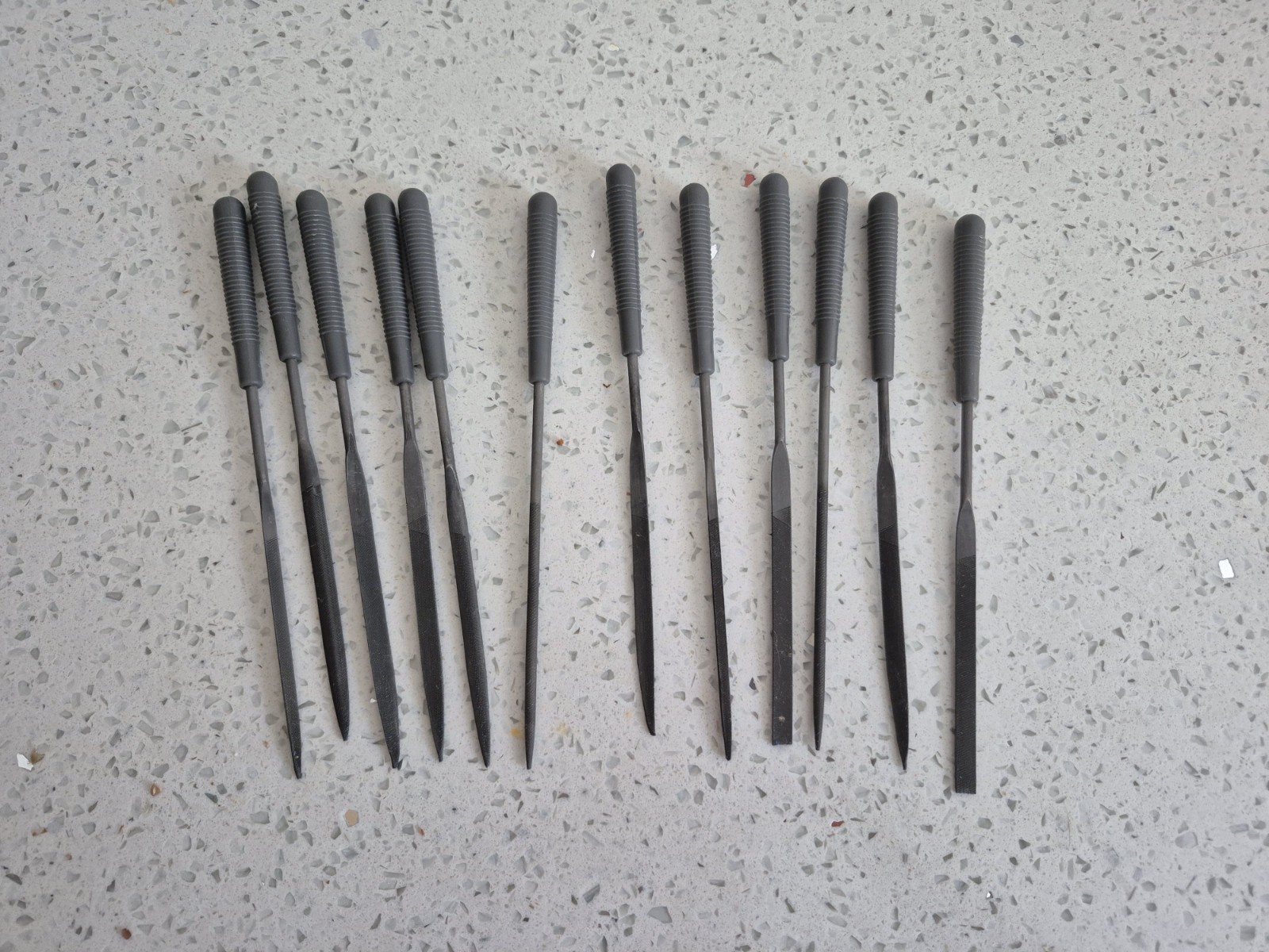 12 Piece Precision Needle Mini Small File Set Assorted Shaped Poly Handles