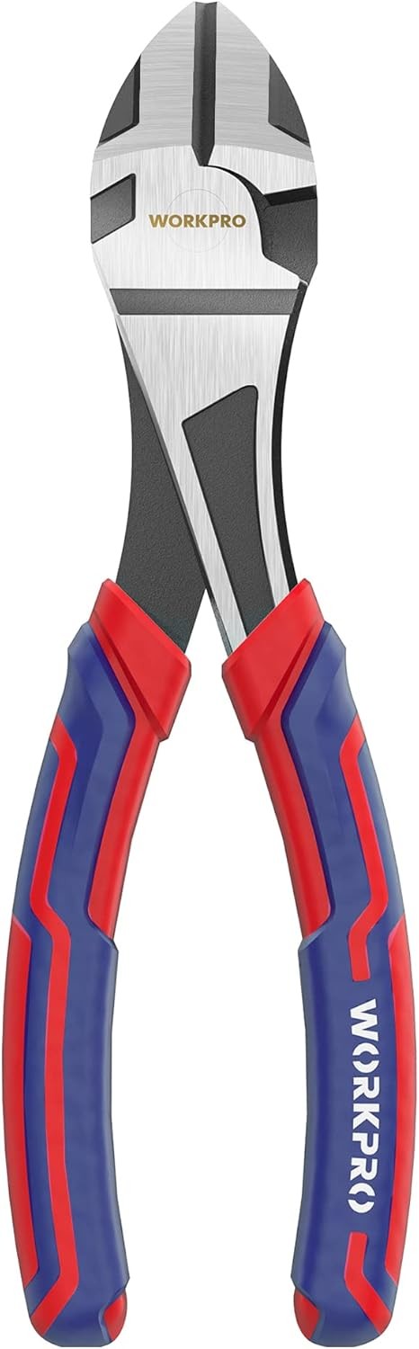 7-Inch Diagonal Pliers in CRV Steel for Cutting Wires, Bi-material Handle Comfor