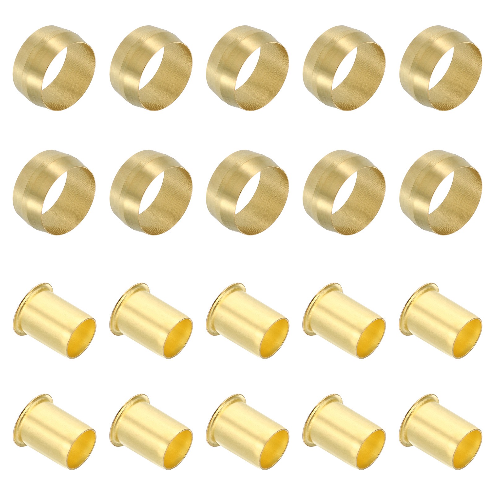 20 Pcs 14mm ID x 14mm OD Tube Brass Compression Sleeves Ferrules