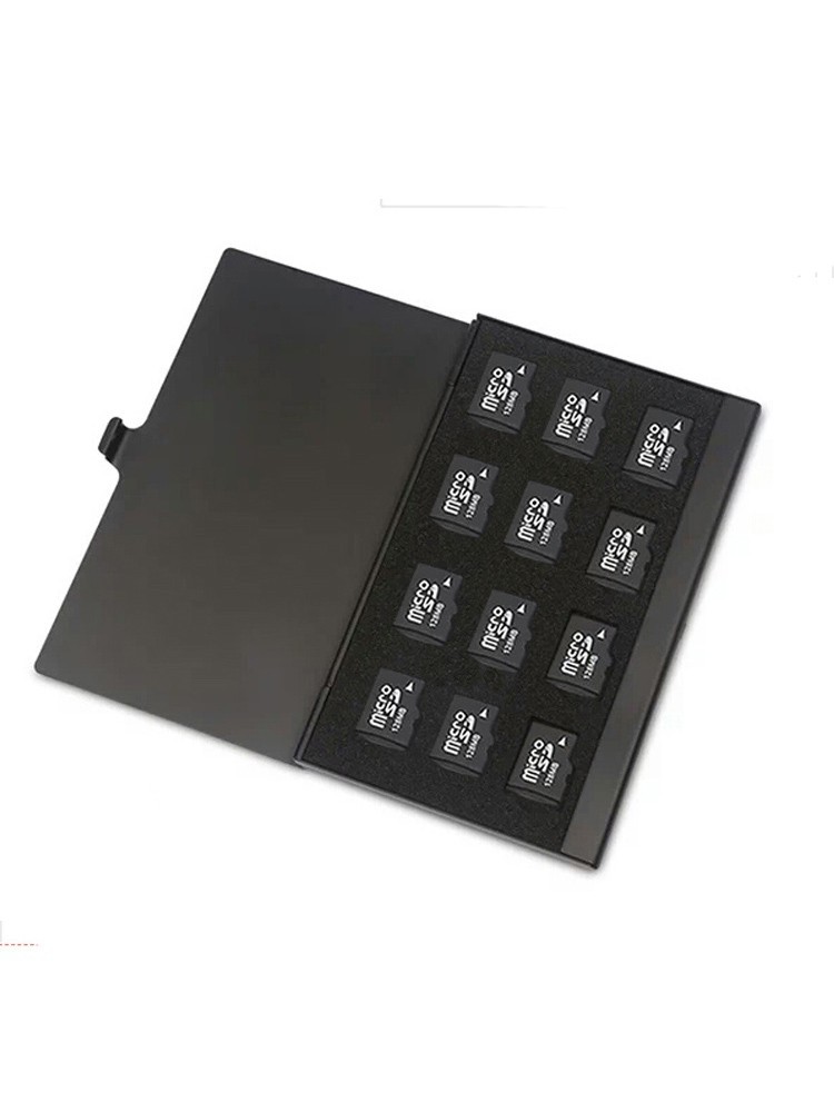 12 Slot Micro SD Card Holder Case TF Memory Card Storage Organizer Slim Aluminiu