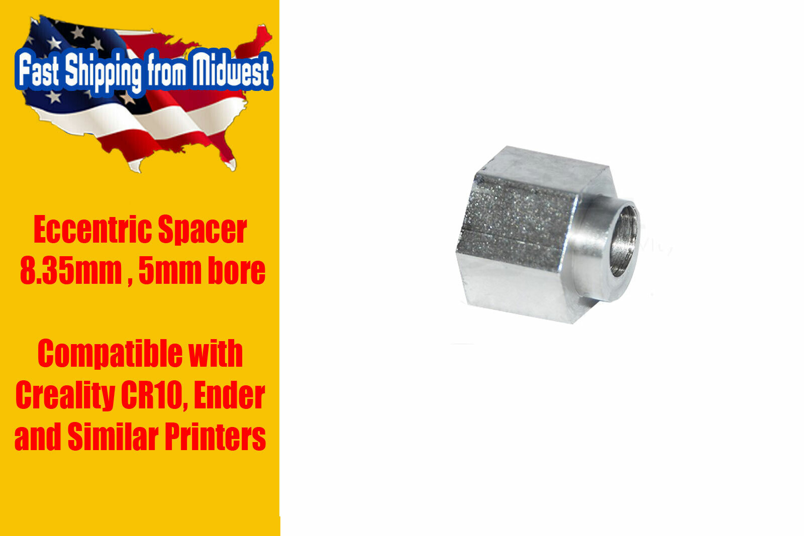 Eccentric Spacer 8.35mm, 5mm Bore, for 3D Printers & CNC