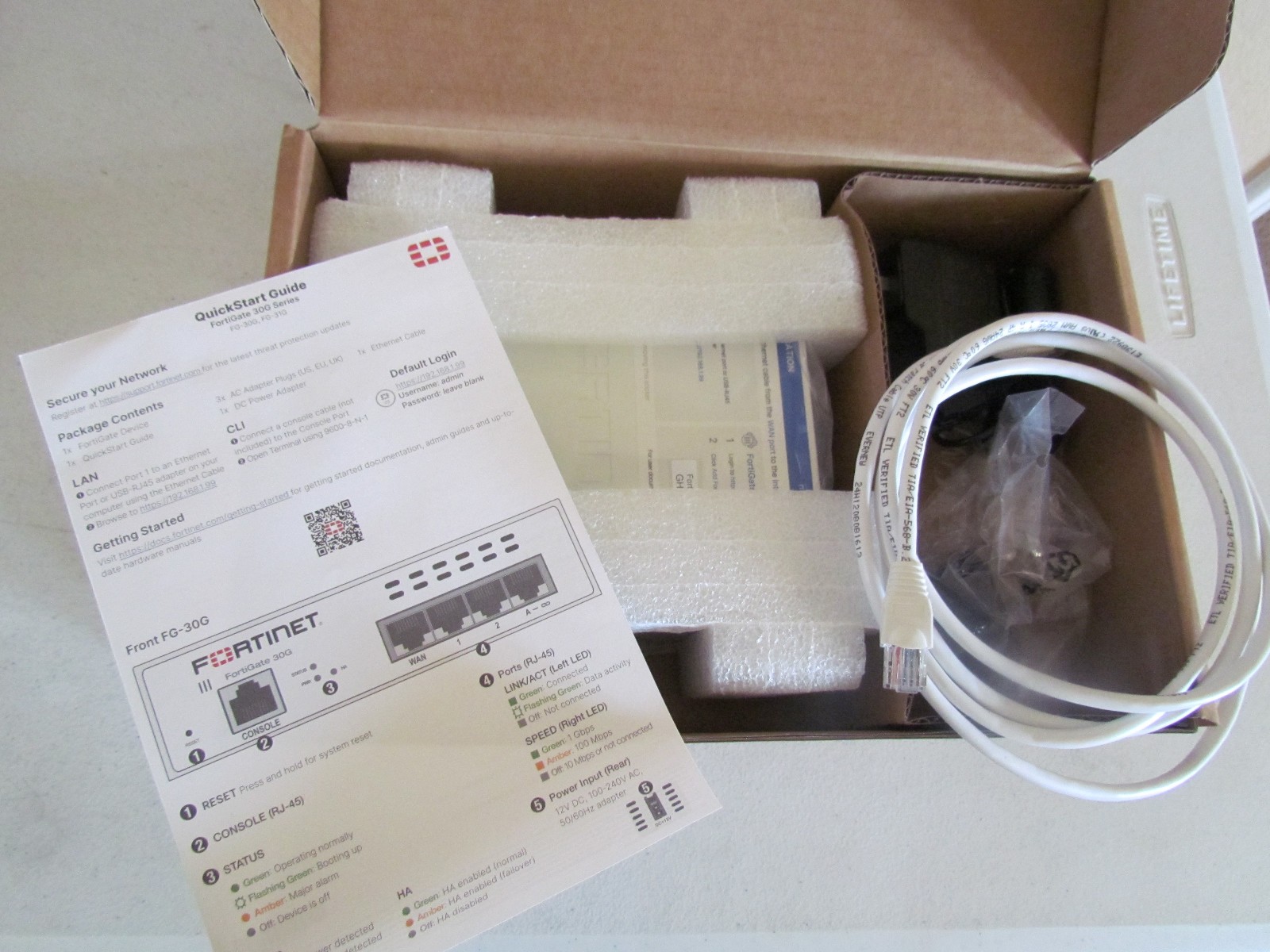 Fortinet FortiGate 30G FG-30G Firewall Security Appliance BDL-950-12 Open Box