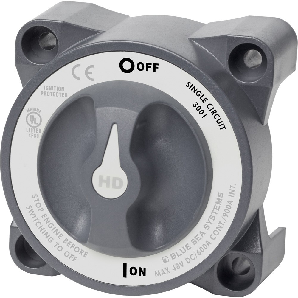 Blue Sea 3001 HD-Series Battery Switch Single Circuit ON/OFF w/AFD 3001 UPC 6...