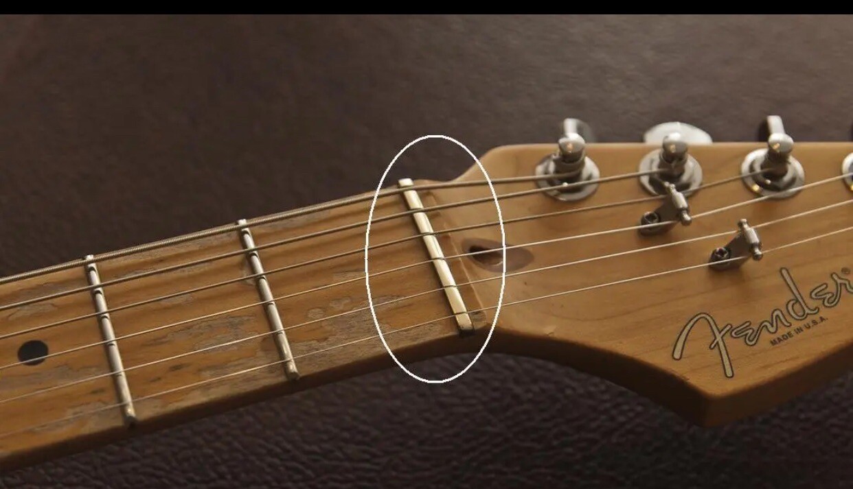 MusicianAtHeart STANDARD SIZE 43mm Slotted Brass Nut FENDER Strat Tele