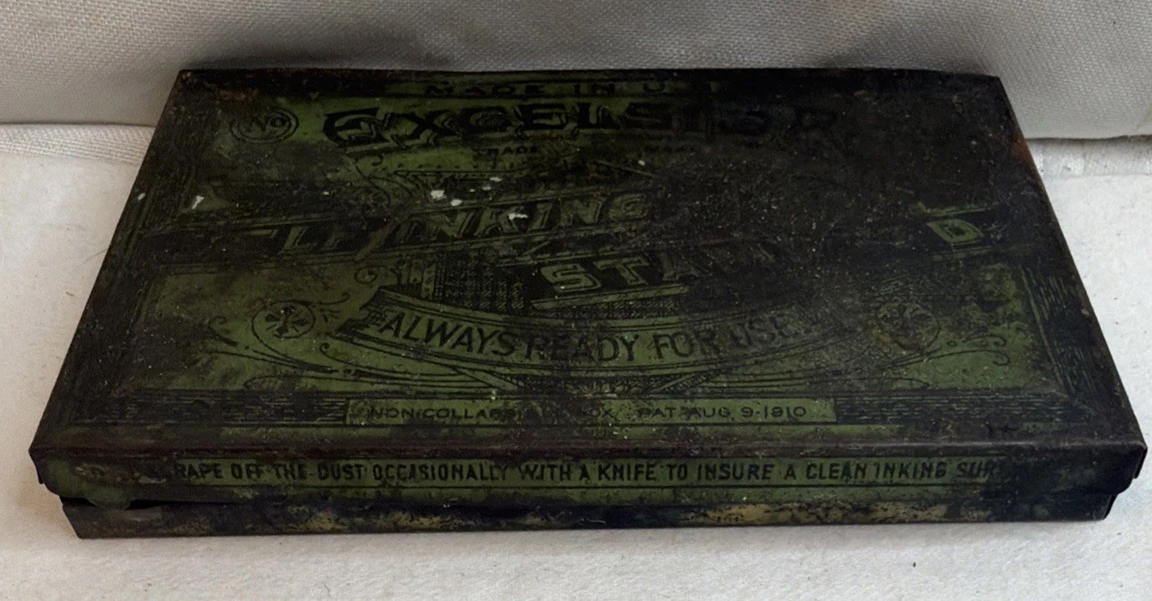 1910 Antique Excelsior Self-Inking Stamp Pad