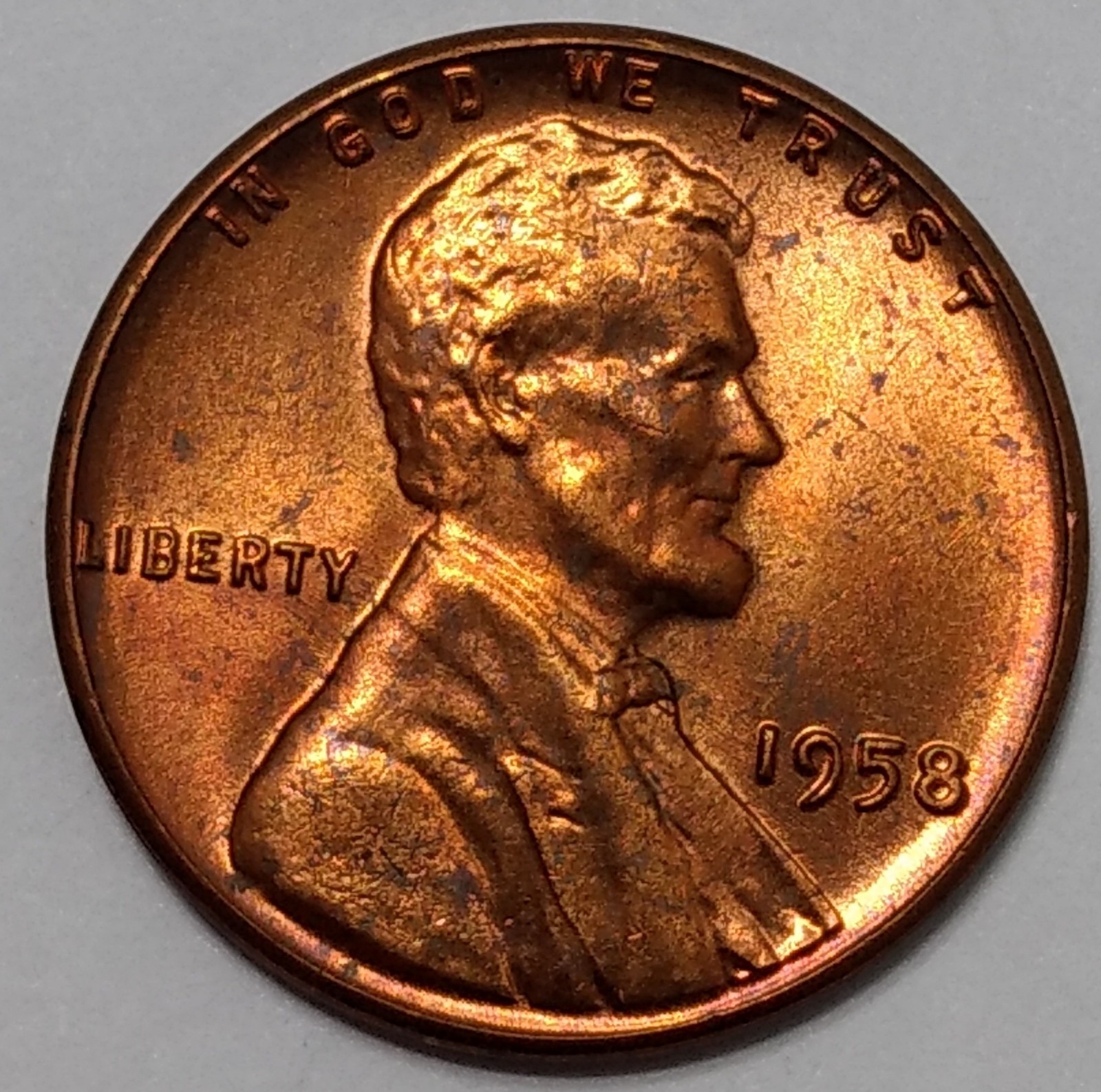 1958 Mint State RB Lincoln Cent ` Toned