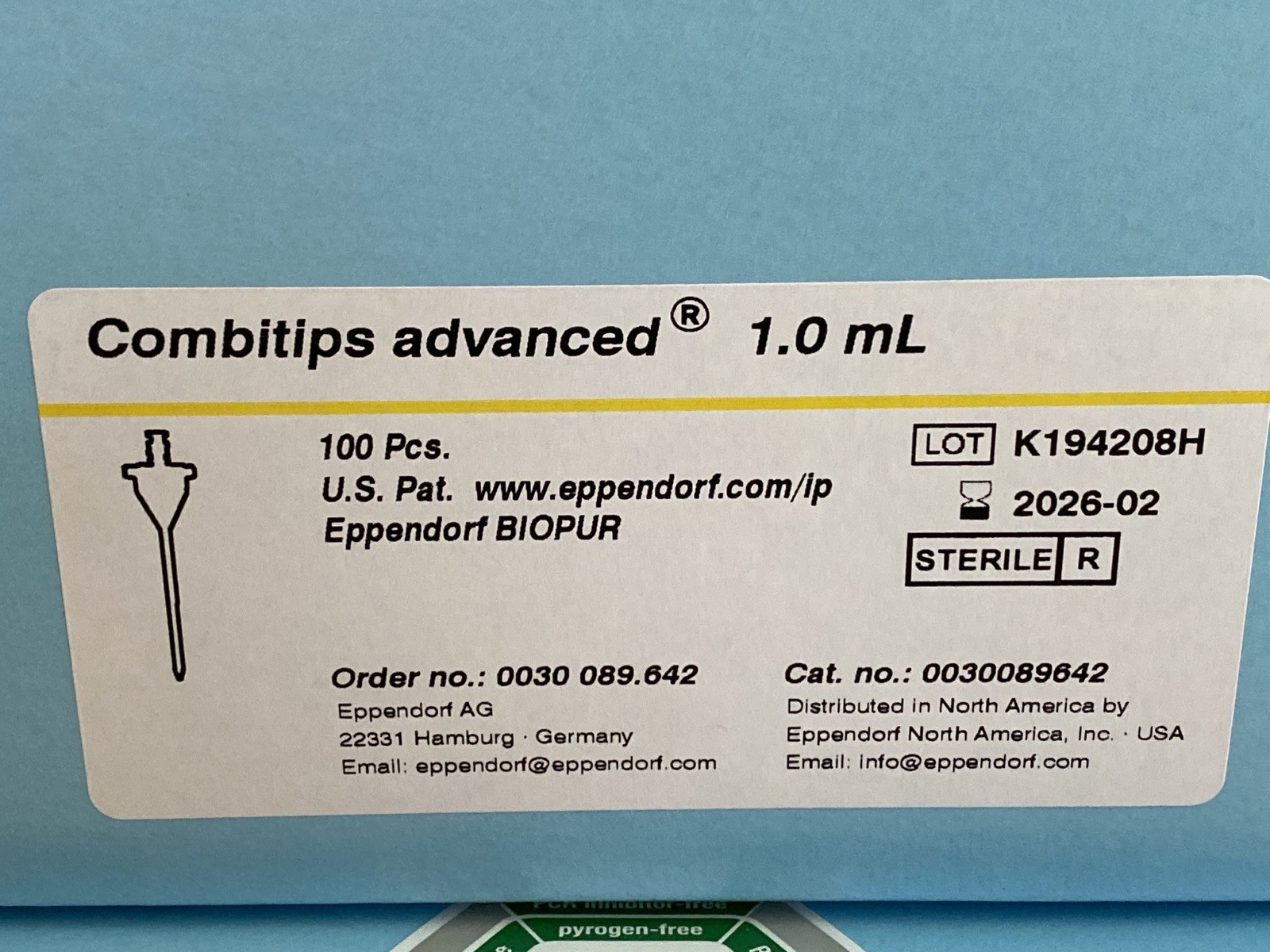 (200) EPPENDORF Biopur Advanced 1mL Combitips Pipette Tips 0030089642