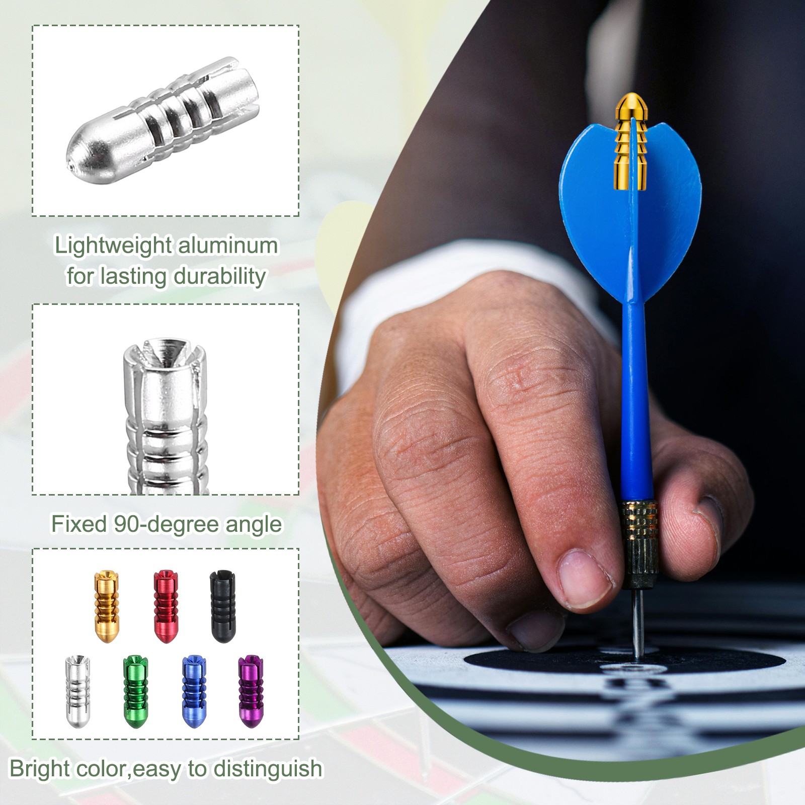 9 Pcs Dart Flight Protectors Fixed 90 Degrees Wing Savers Protects, Silver