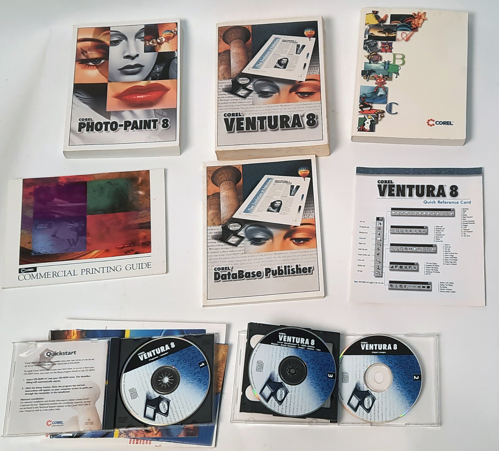 Corel Ventura 8 Publisher 3 CDs and Printed Manuals Vintage Desktop Publishing