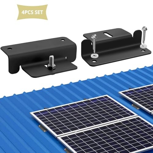 4PCS Solar Panel Mounting Z Brackets, Aluminum Solar Panel Black (4PCS）