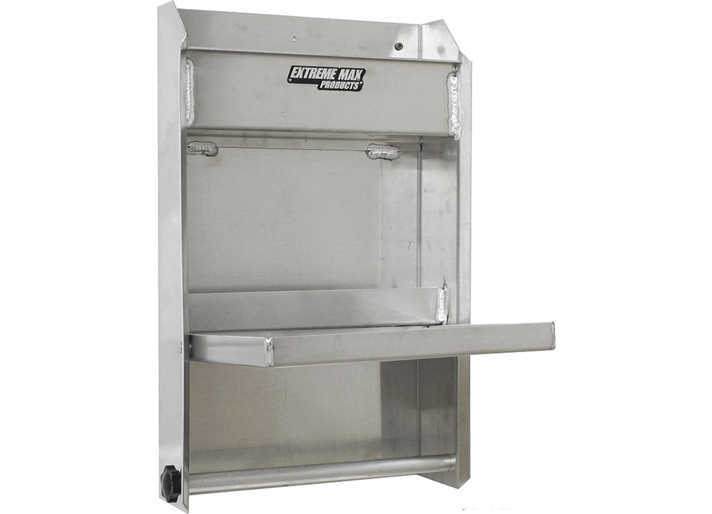 Extreme Max 5001.6053 Junior Aluminum Work Station Tray/Paper Towel Rack Silver