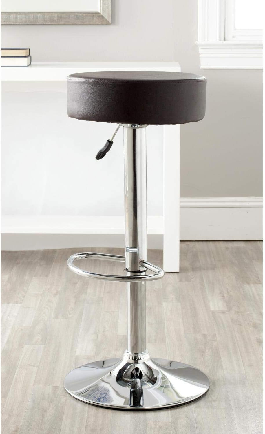 Jude White Adjustable Swivel Bar Stool - 25.6 to 31.5 Inches Height