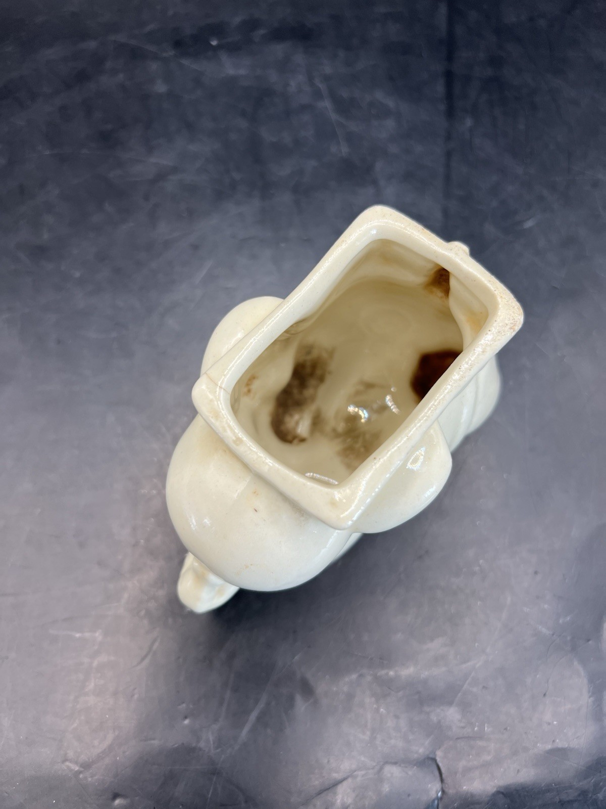 Vintage Small White Elephant Planter 3” Tall READ