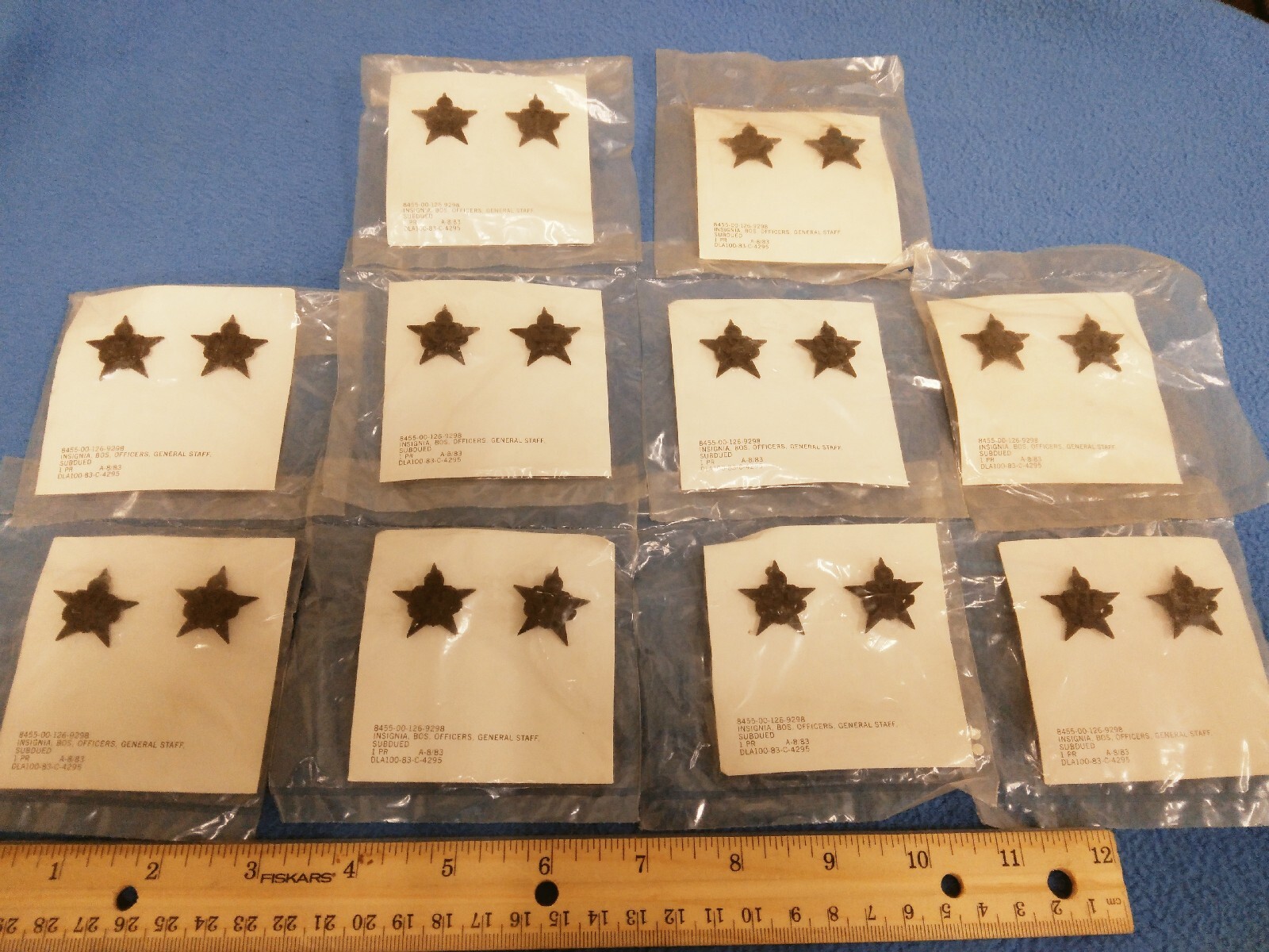 LOT OF 10 PAIRS OF - U.S. ARMY OFFICERS GENERAL STAFF SUBDUED PINS NEW SEALED