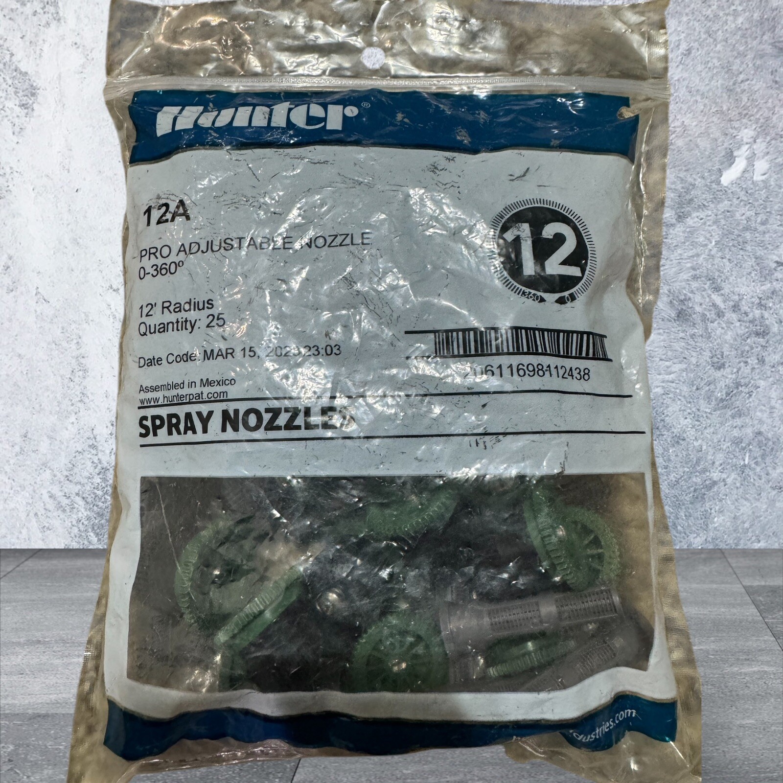 25-Pack Hunter 12A PRO Adjustable Spray Nozzle | 12 Foot Radius | 0-360 Degree