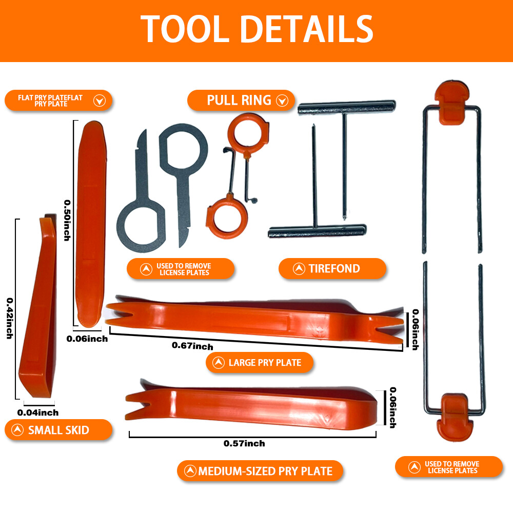 12 PCs Car Door Plastic Tools For LS200 Removal Tool Pry Panel Dashboard Trim
