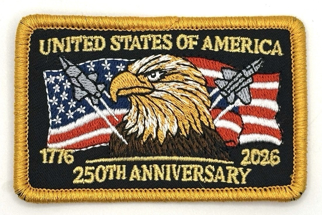 United States Of America Patriotic Flag Patch USA 250th Vintage Style Retro