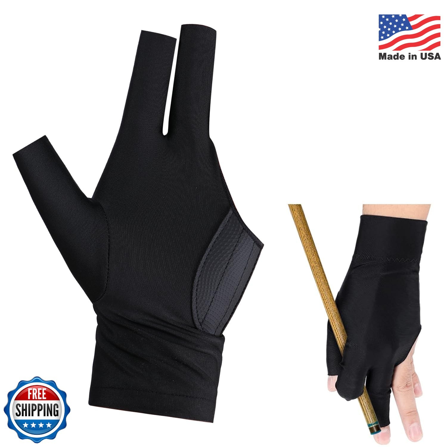 Pool Glove Left Hand Billiards Glove Three Finger Pool Cue Gloves Breathable Ela